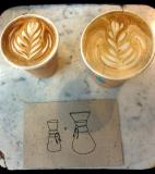 The guy who makes a leaf on my latte at Blue Bottle Coffee<br />photo credit: facebook.com/bluebottlecoffee